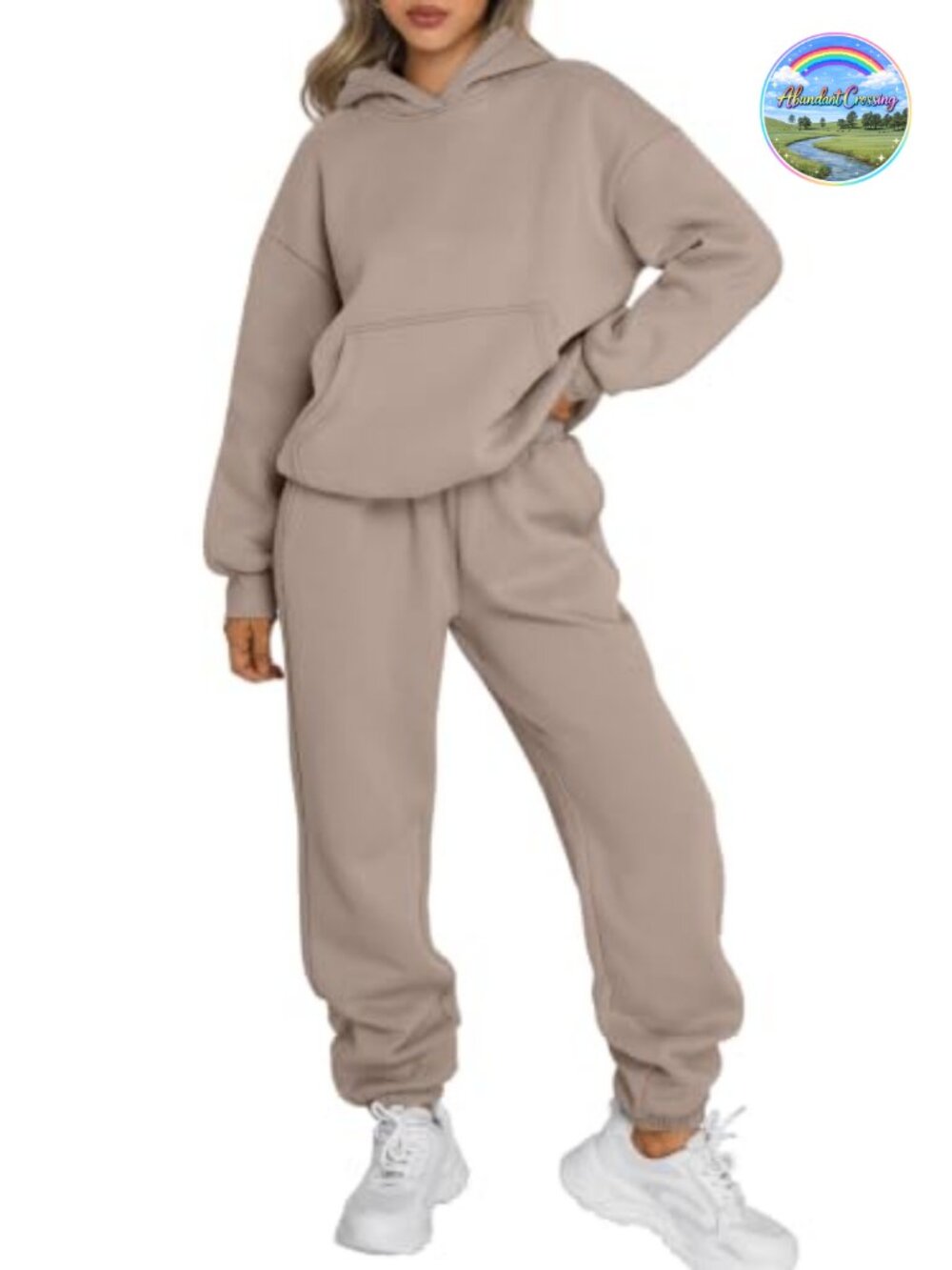 Women's 2 Piece Lounge Set Cotton Hoodie Sweatsuit Joggers
